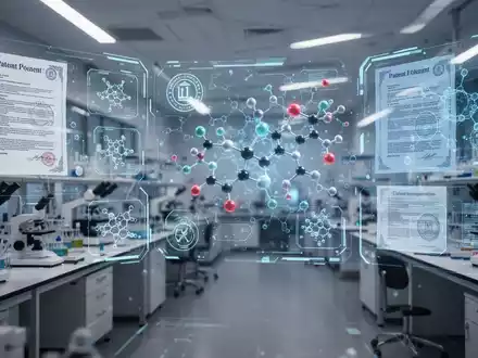 Moderne Laborumgebung mit digitalen Grafiken zu molekularen Strukturen und Patenten für die Biotechnologie. - Foto: über boerse-global.de
