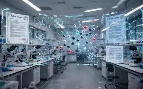 Moderne Laborumgebung mit digitalen Grafiken zu molekularen Strukturen und Patenten für die Biotechnologie. - Foto: über boerse-global.de