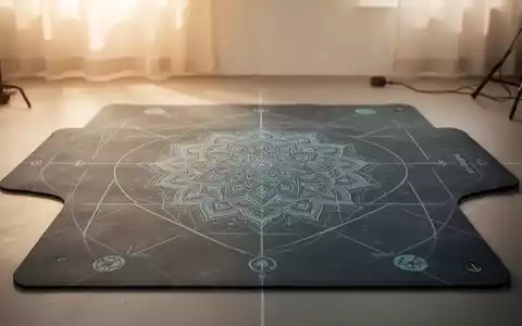 Hochwertige Yogamatte mit dezentem Mandalamuster und Ausrichtungslinien in einem hellen, minimalistischen Meditationsraum. - Foto: über boerse-global.de