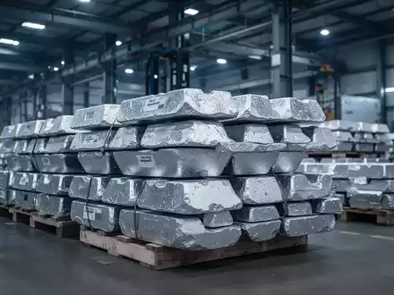 Stapel von Aluminiumbarren in einem modernen Logistiklager als Symbol für CBAM-Importrisiken. - Foto: über boerse-global.de