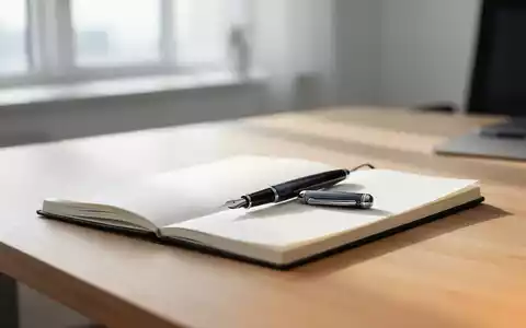 Ein minimalistischer Schreibtisch mit einem Notizbuch und Stift als Symbol für fokussiertes Arbeiten. - Foto: über boerse-global.de