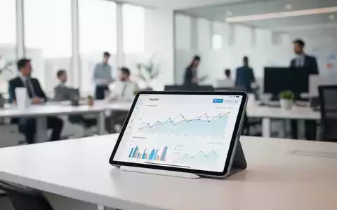 Modernes Büro mit digitalem Tablet, das Gesundheitsstatistiken anzeigt, als Symbol für betriebliche Prävention. - Foto: über boerse-global.de