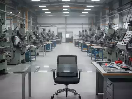Ein unbesetzter Arbeitsplatz in einem modernen Industriebetrieb, der den Fachkräftemangel symbolisiert. - Foto: über boerse-global.de