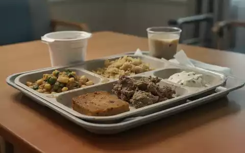 Ein lieblos angerichtetes Essen auf einem Tablett in einem Pflegeheim, das die mangelnde Qualität der Verpflegung verdeutlicht. - Foto: über boerse-global.de