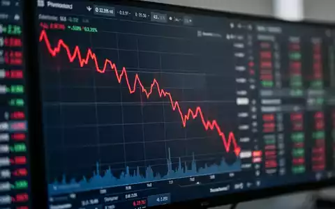 Ein fallender Aktienkurs auf einem digitalen Finanzmonitor. - Foto: über boerse-global.de