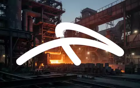 Abstrakte Darstellung einer modernen Industrieanlage bei Dämmerung mit glühendem Metall. - Foto: über boerse-global.de