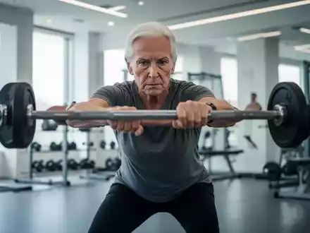Eine aktive ältere Person beim gezielten Krafttraining in einem modernen Fitnessstudio zur Förderung der Muskelgesundheit. - Foto: über boerse-global.de