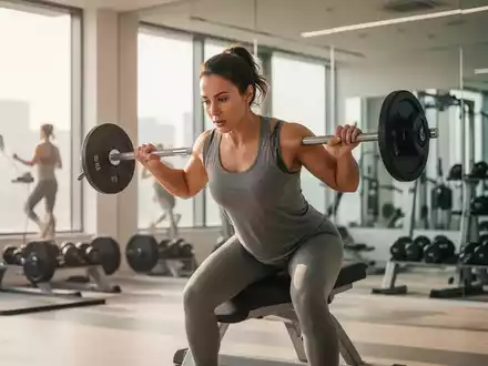 Person beim Krafttraining in einem modernen Fitnessstudio als Symbol für den Zusammenhang zwischen Muskelkraft und Herzgesundheit. - Foto: über boerse-global.de