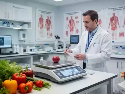 Ein klinischer Ernährungswissenschaftler in einem modernen Labor mit Fokus auf Gewichtsmanagement und Stoffwechseldaten. - Foto: über boerse-global.de