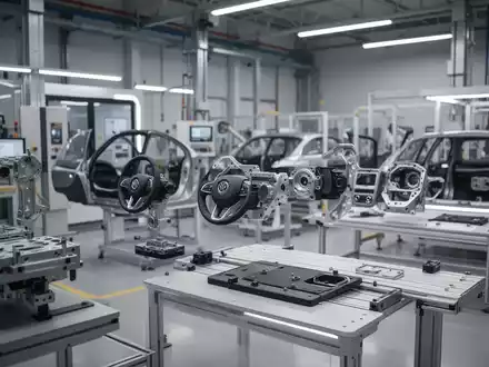 Moderne Produktionshalle für Automobilkomponenten in einer professionellen, technologischen Umgebung. - Foto: über boerse-global.de