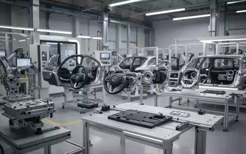 Moderne Produktionshalle für Automobilkomponenten in einer professionellen, technologischen Umgebung. - Foto: über boerse-global.de