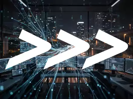 Abstraktes, atmosphärisches Bild eines modernen Verkehrsleitsystems bei Nacht, das strategischen Wandel symbolisiert. - Foto: über boerse-global.de