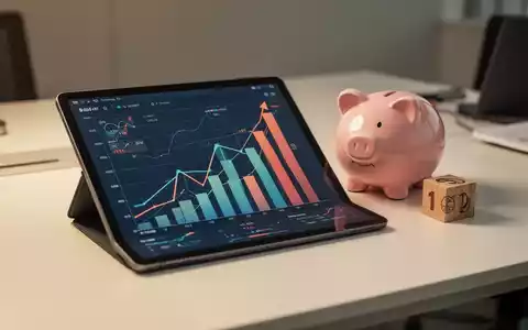 Ein moderner Schreibtisch mit digitalem Finanzchart auf einem Tablet und einem Sparschwein als Symbol für Altersvorsorge. - Foto: über boerse-global.de