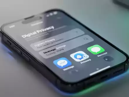 Modernes Smartphone mit Fokus auf Datenschutz-Einstellungen und Messaging-Oberfläche. - Foto: über boerse-global.de