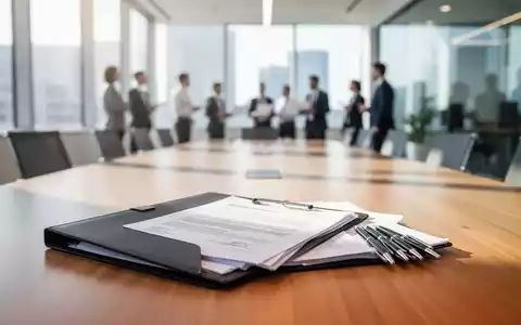 Ein professioneller Konferenztisch in einem modernen Büro symbolisiert die betriebliche Mitbestimmung und Wahlen. - Foto: über boerse-global.de