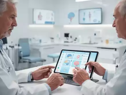 Eine Person nutzt ein digitales Trainingstool für kognitive Übungen in einer modernen medizinischen Umgebung. - Foto: über boerse-global.de