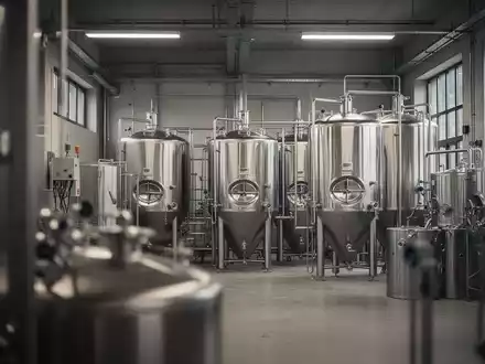 Moderne Brauerei-Produktionshalle mit Edelstahltanks in einer ruhigen, professionellen Atmosphäre. - Foto: über boerse-global.de