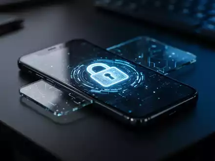 Ein Smartphone mit einem digitalen Schloss-Symbol auf dem Display als Symbol für mobile Sicherheit und Verschlüsselung. - Foto: über boerse-global.de