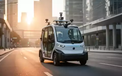 Autonomes Wartungsfahrzeug mit Sensoren zur Infrastrukturinspektion auf einer Stadtstraße. - Foto: über boerse-global.de