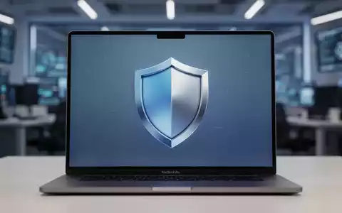 Digitales Sicherheitsschild-Symbol auf modernem Laptop-Bildschirm für umfassende Software-Updates. - Foto: über boerse-global.de