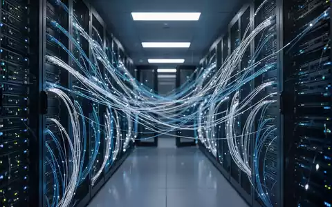 Moderne Serverräume mit leuchtenden Glasfaserkabeln als Symbol für Datensicherheit und Compliance. - Foto: über boerse-global.de