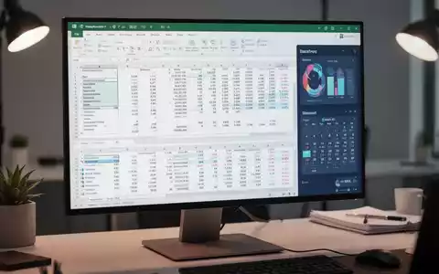 Professioneller Monitor mit komplexen Microsoft Excel-Tabellen und digitalen Kalender-Datenworkflows. - Foto: über boerse-global.de