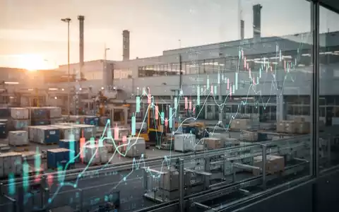 Moderne Industrieanlage mit dezenten digitalen Grafikelementen als Symbol für das deutsche Wirtschaftswachstum. - Foto: über boerse-global.de