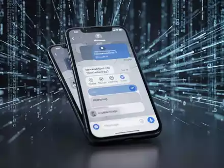 Smartphone mit Messenger-App vor einem abstrakten Hintergrund aus digitalen Datenströmen und Technologie-Grafiken. - Foto: über boerse-global.de