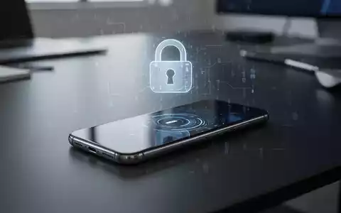 Ein Smartphone auf einem dunklen Schreibtisch, das die Sicherheit mobiler Geräte und drahtloser Verbindungen symbolisiert. - Foto: über boerse-global.de