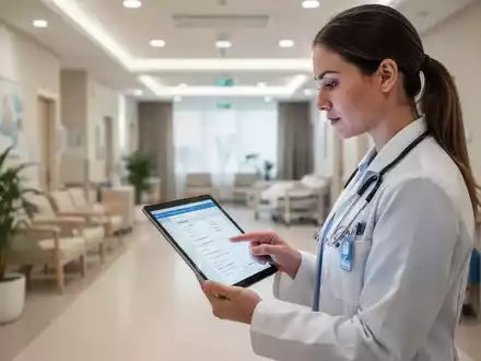 Eine Pflegefachkraft nutzt ein Tablet zur digitalen Dokumentation in einer modernen Pflegeeinrichtung. - Foto: über boerse-global.de