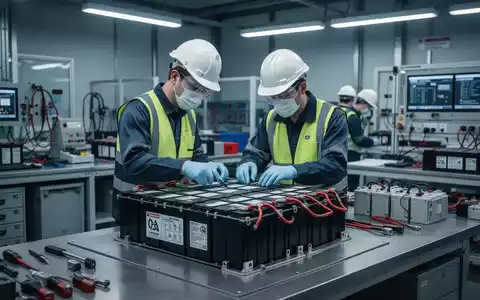 Techniker bei der professionellen Inspektion eines Lithium-Ionen-Akkus in einem modernen Industrie-Wartungsbereich. - Foto: über boerse-global.de