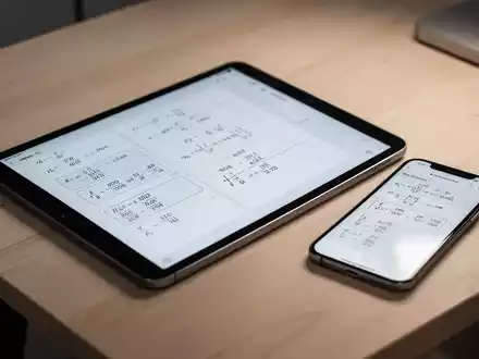 Ein iPad und ein iPhone auf einem Schreibtisch, die die Rechenanwendung Soulver mit strukturierter Benutzeroberfläche zeigen. - Foto: über boerse-global.de