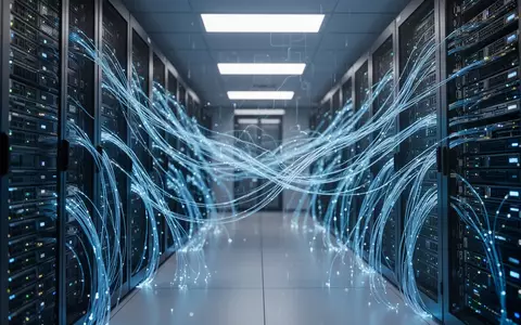 Modernes Rechenzentrum mit leuchtenden Server-Racks, die Cloud-Computing und KI-Wachstum darstellen. - Foto: über boerse-global.de