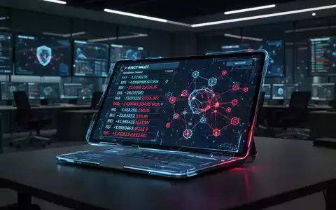 Digitales Tablet mit komplexen Kryptowährungstransaktionsdaten und Blockchain-Knoten in einem dunklen, hochtechnologischen Büro. - Foto: über boerse-global.de