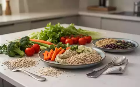 Gesunde, nährstoffreiche Mahlzeit mit frischem Gemüse und Vollkornprodukten als Symbol für Diabetes-Prävention. - Foto: über boerse-global.de