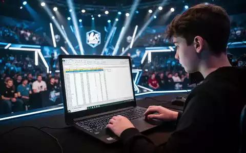 Ein konzentrierter Teilnehmer bei der Microsoft Office Specialist Weltmeisterschaft an einem Laptop mit Excel-Tabellen. - Foto: über boerse-global.de