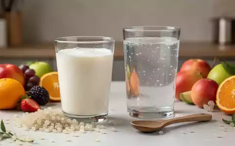 Gläser mit Milchkefir und Wasserkefir sowie Kefirknollen auf einem Holztisch. - Foto: über boerse-global.de