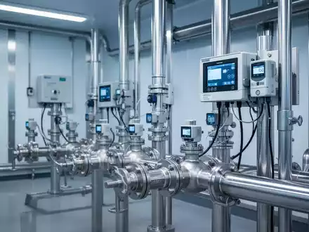 Moderne Wasserinstallationen und Sensortechnik in einem Technikraum zur Überwachung der Trinkwasserqualität. - Foto: über boerse-global.de