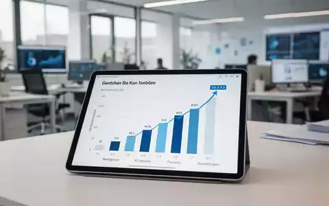 Ein Tablet zeigt eine aufsteigende Grafik zur Lohnentwicklung in einem modernen Büro. - Foto: über boerse-global.de