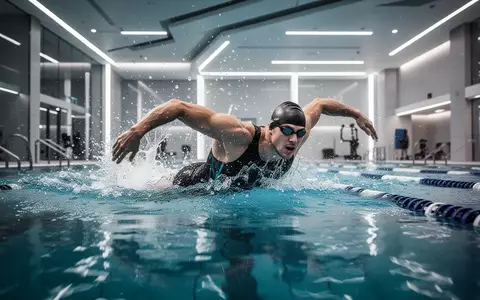 Eine Person beim intensiven Schwimmtraining in einem modernen Hallenbad zur Blutzuckerregulierung. - Foto: über boerse-global.de
