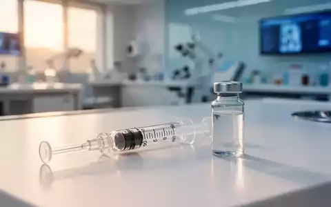 Medizinische Spritze und Fläschchen auf einer sterilen Oberfläche in einer klinischen Umgebung. - Foto: über boerse-global.de