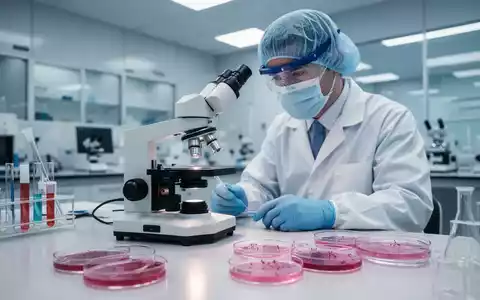 Wissenschaftler in Schutzkleidung arbeitet in einem modernen Labor an einem Mikroskop. - Foto: über boerse-global.de