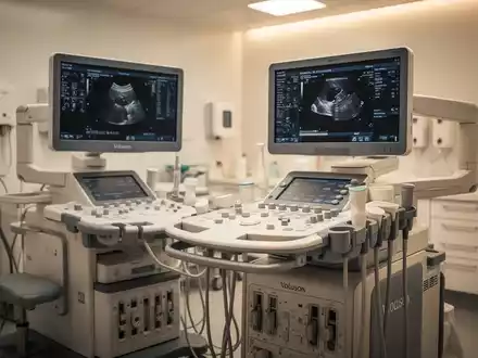 Modernes Ultraschallgerät in einer klinischen Umgebung zur medizinischen Vorsorgeuntersuchung in der Schwangerschaft. - Foto: über boerse-global.de