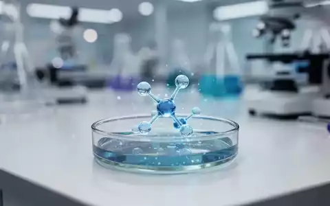 Ein glühendes molekulares Modell in einer Petrischale in einem modernen Forschungslabor zur Alzheimer-Therapie. - Foto: über boerse-global.de