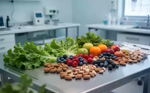 Nahaufnahme von frischen Lebensmitteln auf einem klinischen Tisch als Symbol für ernährungsmedizinische Ansätze. - Foto: über boerse-global.de