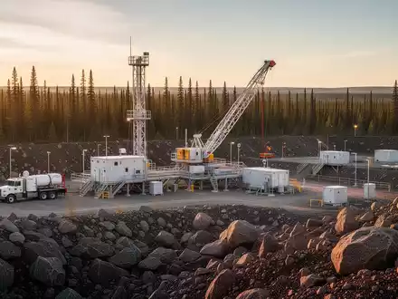 Moderne Uran-Explorationsstätte im Athabasca-Becken in Kanada bei goldenem Licht. - Foto: über boerse-global.de