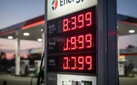 Nahaufnahme einer digitalen Preisanzeige an einer Tankstelle mit steigenden Kraftstoffpreisen bei Dämmerung. - Foto: über boerse-global.de