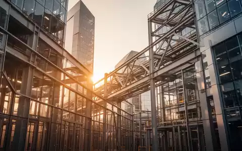 Abstrakte Darstellung von industriellem Wachstum und wirtschaftlichem Erfolg durch moderne Architektur in goldenem Licht - Foto: über boerse-global.de