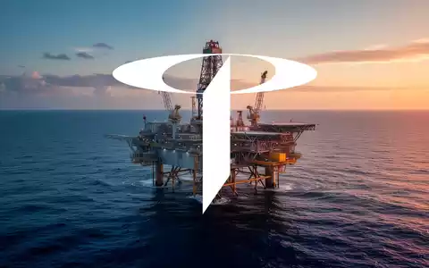 Moderne Offshore-Bohrinsel auf ruhigem Ozean während der goldenen Stunde. - Foto: über boerse-global.de
