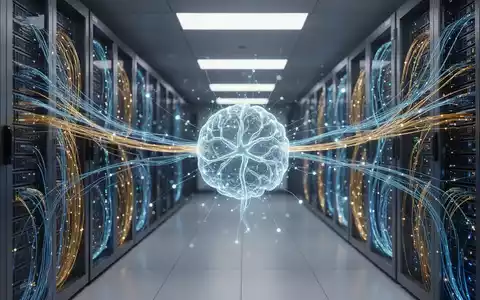 Leuchtende Glasfaserkabel und Serverinfrastruktur, die fortschrittliche KI-Technologie repräsentieren. - Foto: über boerse-global.de